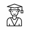 Graduation Cap Icon vector image. Royalty Free Stock Photo