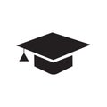 Graduation cap icon vector sign and symbol isolated on white background, Graduation cap logo concept Royalty Free Stock Photo
