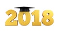 2018 Graduation Cap Isolated
