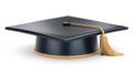 Graduation cap, isolated, white background, success concept Royalty Free Stock Photo