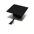 Graduation cap with key Royalty Free Stock Photo