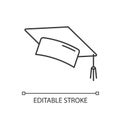 Graduation cap linear icon