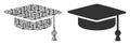 Graduation Cap Mosaic of Binary Digits Royalty Free Stock Photo