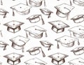 Graduation Cap Pattern - Academic Achievement Royalty Free Stock Photo