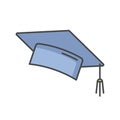 Graduation cap RGB color icon Royalty Free Stock Photo