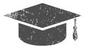 Graduation Cap Scratched Icon Vector Royalty Free Stock Photo