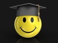 Graduation cap and smiley