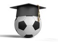 Graduation cap and Soccer Ball
