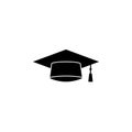 Graduation cap solid icon, education high school Royalty Free Stock Photo