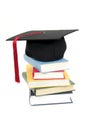 Graduation Cap On Stack Of Books