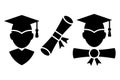 Graduation Cap Student Diploma Set Education Achievement Royalty Free Stock Photo