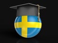 Graduation cap and Swedish flag