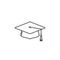Vector art of graduation cap, symbolizing academic achievement, education, and the successful completion of studies and pursuit of Royalty Free Stock Photo
