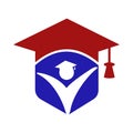 Graduation cap vector icon educational logo
