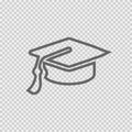 Graduation cap vector icon eps 10 on transparent background Royalty Free Stock Photo