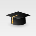 Graduation cap vector isolated on white background, graduation hat with tassel icon, academic cap, vector illustration. Royalty Free Stock Photo