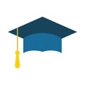 Graduation cap on white background. Vector illustration. Education and university concept. Design for graduation ceremony. Royalty Free Stock Photo