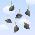 Graduation caps in the air Royalty Free Stock Photo