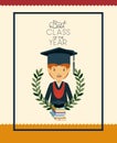 Graduation card with man character