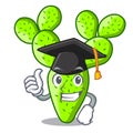 Graduation cartoon opuntia cactus in the desert