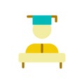 Graduation ceremony flat color ui icon Royalty Free Stock Photo