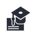 Graduation ceremony icon vector sign and symbol isolated on white background, Graduation ceremony logo concept Royalty Free Stock Photo