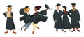 Graduation Ceremony Joyful Moments Vector