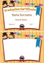 Graduation certification template with happy students