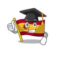 Graduation character spain flag is stored cartoon drawer