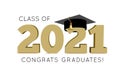 Graduation Class of 2021 with cap. Vector illustration