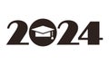 2024 - graduation class of 2024, graduation cap, mortarboard, college hat