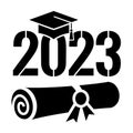 Graduation class 2023 vector sign