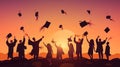 Graduation College School Degree Successful Concept, generative ai Royalty Free Stock Photo