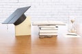 Graduation concept brick background Royalty Free Stock Photo