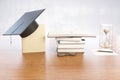 Graduation concept concrete background Royalty Free Stock Photo