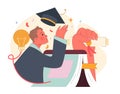 Graduation concept. Flat vector illustration.