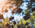 Graduation day panoramic view. Generative AI Illustration. Royalty Free Stock Photo