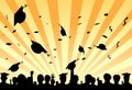 Graduation day party by students Royalty Free Stock Photo