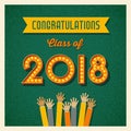 2018 graduation design with light bulb sign numbers