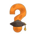 Question Mark with Graduation Cap Royalty Free Stock Photo