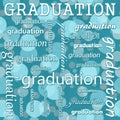 Graduation Design with Teal Polka Dot Tile Pattern Repeat Backgr