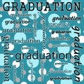 Graduation Design with Teal Polka Dot Tile Pattern Repeat Background