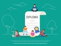 Graduation diploma concept vector illustration