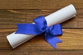 Graduation diploma scroll