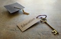 Graduation education key Royalty Free Stock Photo
