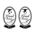 Graduation emblem, badge design templates