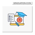 Graduation exam color icon