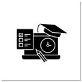 Graduation exam glyph icon