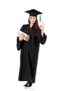 Graduation female student holding books Royalty Free Stock Photo