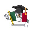 Graduation flag mexico character in mascot shaped